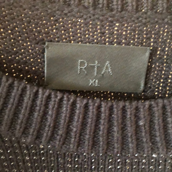 RtA “Celeste” Black Metallic Flecked Mini Sweater Dress, Size XL. Retail $455. - Picture 4 of 13
